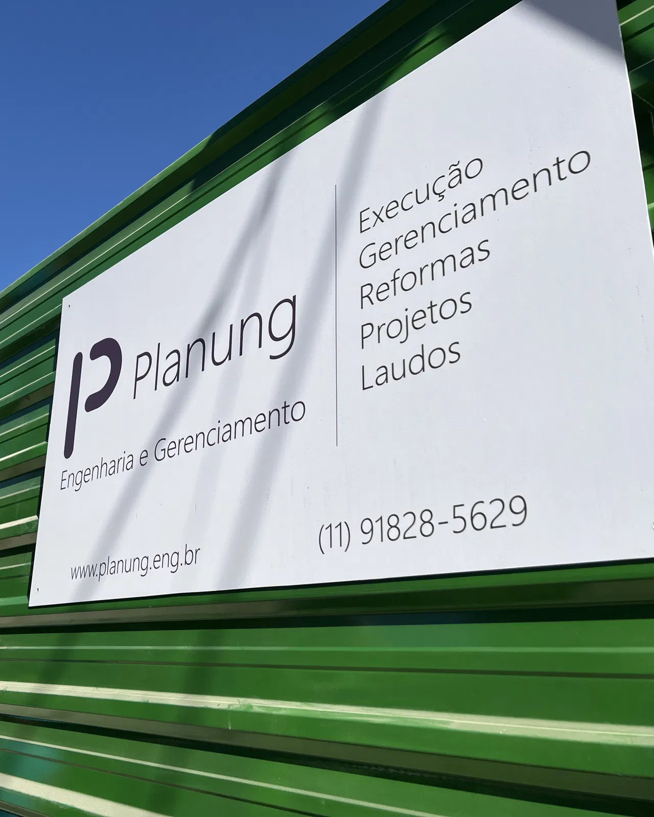 Cartello PS Ingegneria Edilizia UV Stato di avanzamento dei lavori Verde Stampa 2 mm Nero Impresa edile