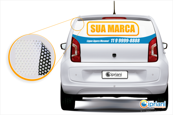 Adesivo Perfurado para Carro em São Paulo | Cipriani Comunicação Visual SP Adesivo Perfurado para Carro em São Paulo | Cipriani Comunicação Visual SP
