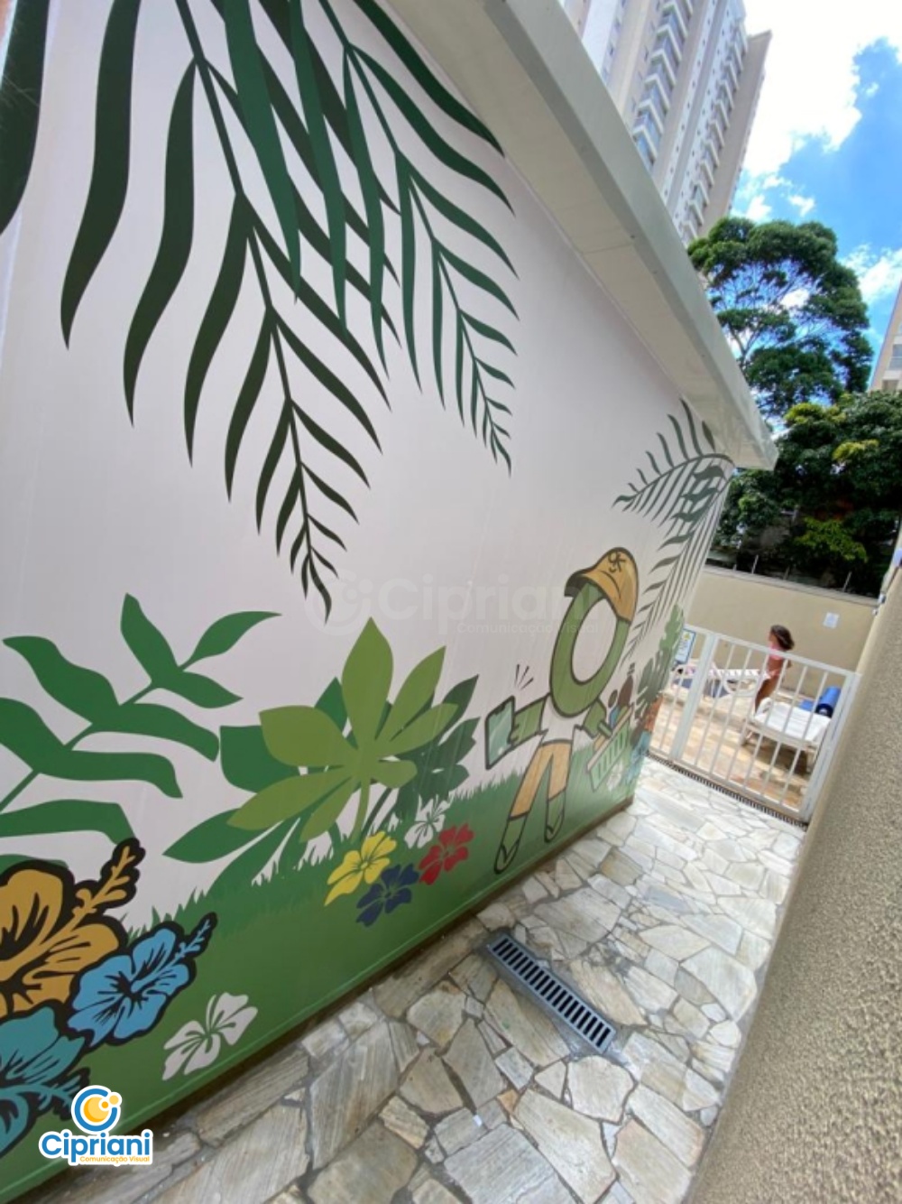 Adesivo de Parede com Desenho Plantas Verde e Branco 2 Imagem Adesivo de Parede com Desenho Plantas Verde e Branco 2 Imagem
