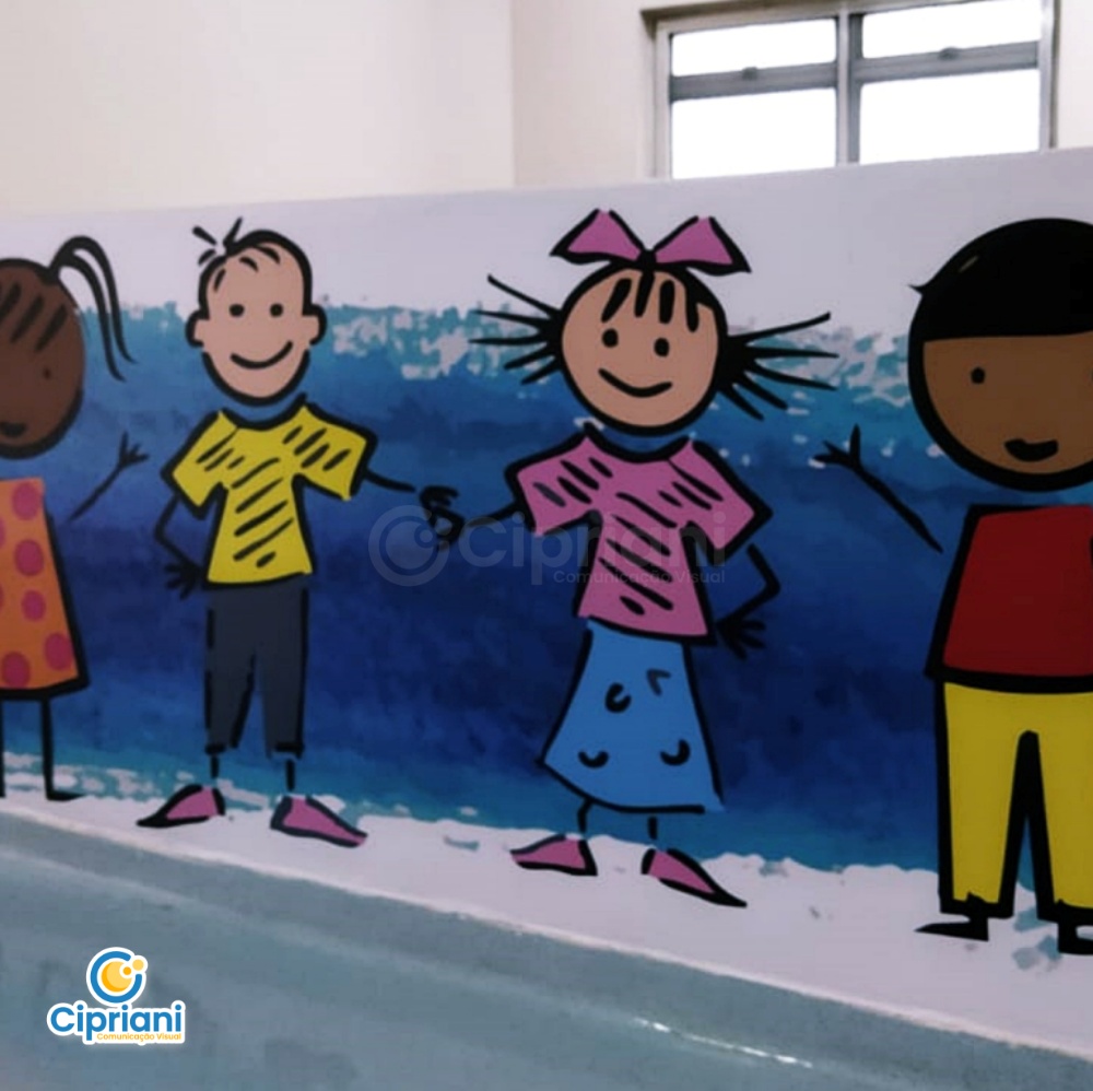 Adesivo para Balcões de Escola Infantil Azul e Branco 2 Imagem Adesivo para Balcões de Escola Infantil Azul e Branco 2 Imagem