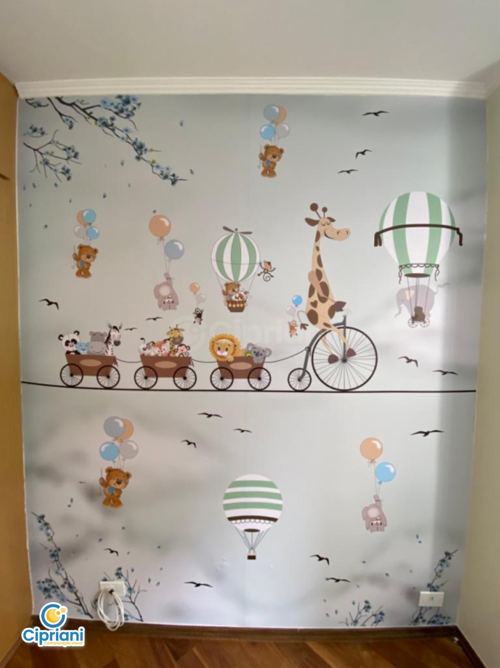 Adesivo para Quarto Infantil Azul Bebê Azul e Branco 1 Imagem Adesivo para Quarto Infantil Azul Bebê Azul e Branco 1 Imagem