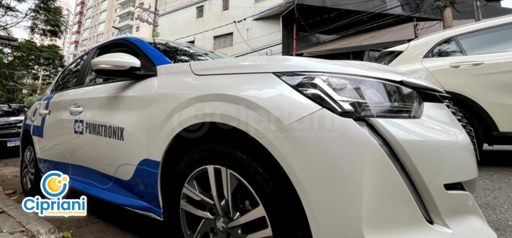 Adesivo de Veículo Carro para Eventos e Feiras Azul e Branco 1 Imagem Adesivo de Veículo Carro para Eventos e Feiras Azul e Branco 1 Imagem