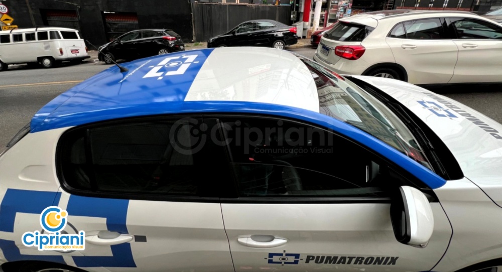 Adesivo de Veículo Carro para Eventos e Feiras Azul e Branco 2 Imagem Adesivo de Veículo Carro para Eventos e Feiras Azul e Branco 2 Imagem