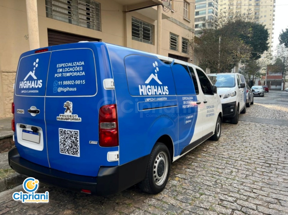 Adesivo para Veículo Vans de Lavanderia Azul e Branco 2 Imagem Adesivo para Veículo Vans de Lavanderia Azul e Branco 2 Imagem
