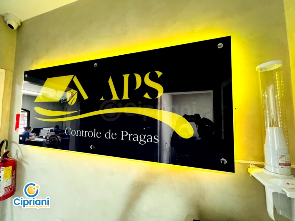 Placa de Vidro com LED Preto e Amarelo, Cote Online 1 Imagem Placa de Vidro com LED Preto e Amarelo, Cote Online 1 Imagem