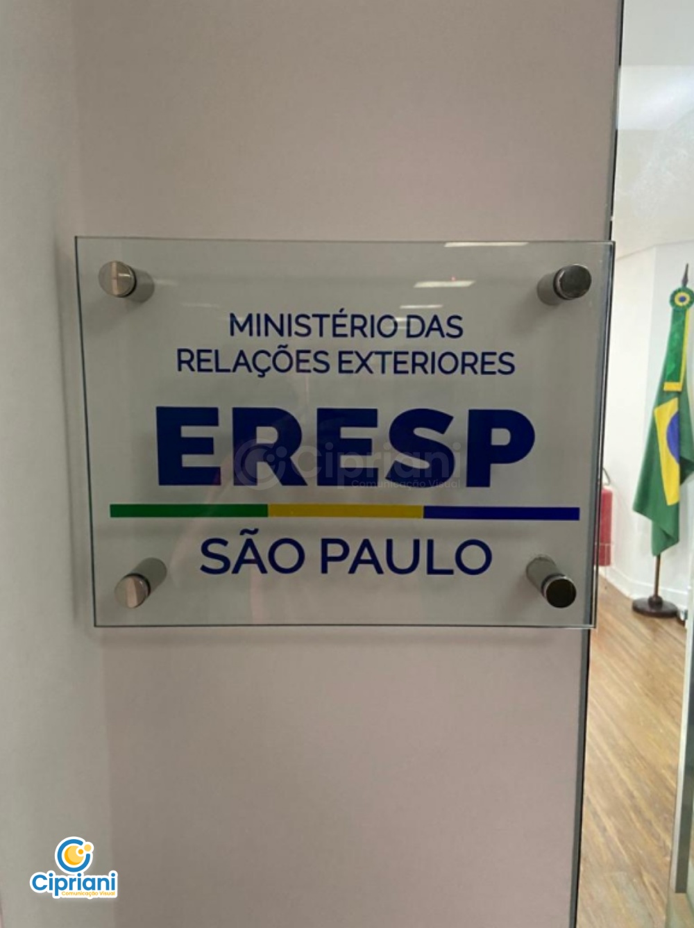 Placa de Vidro Pequena Azul e Amarelo, Compre Online 1 Imagem Placa de Vidro Pequena Azul e Amarelo, Compre Online 1 Imagem