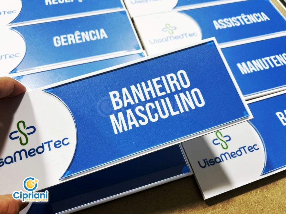 Placas PVC Identificação de Porta Azul e Branco, Veja Mais 1 Imagem Placas PVC Identificação de Porta Azul e Branco, Veja Mais 1 Imagem