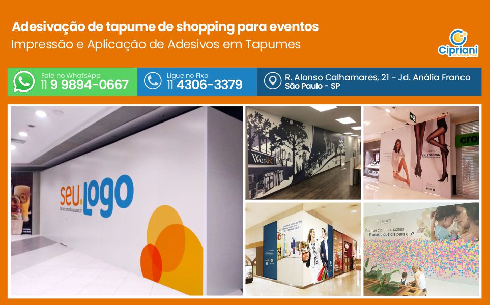 Adesivação de tapume de shopping para eventos | Cipriani Comunicação Visual em São Paulo SP