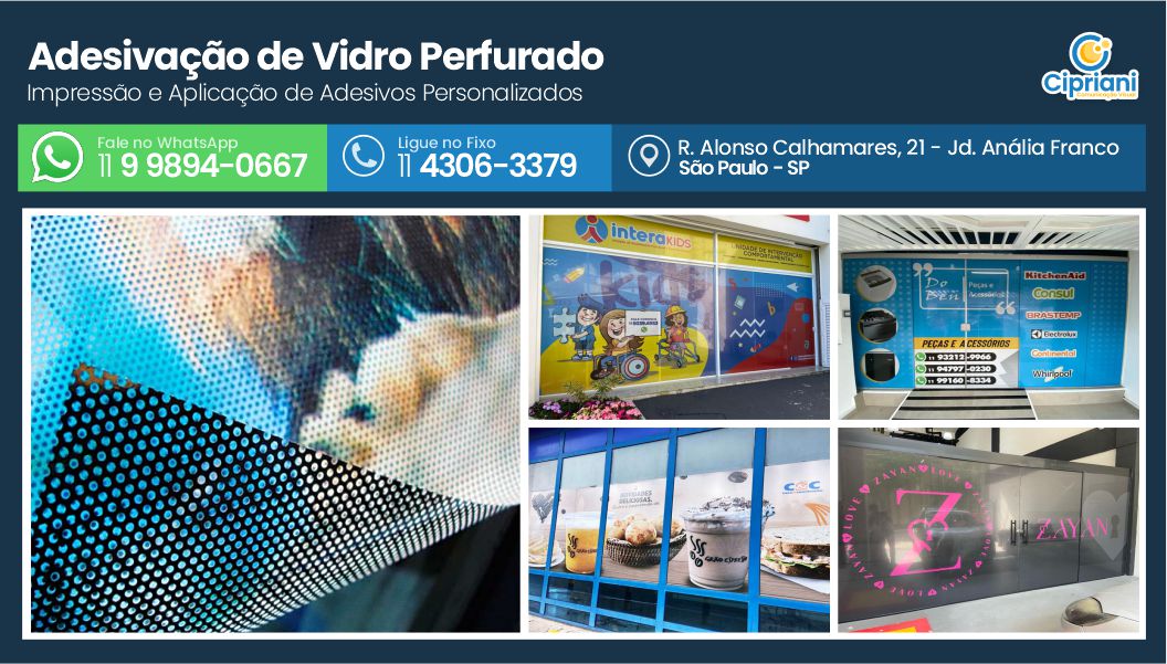 Adesivação de Vidro Perfurado em São Paulo, Veja os Projetos 1 Imagem Adesivação de Vidro Perfurado em São Paulo, Veja os Projetos 1 Imagem