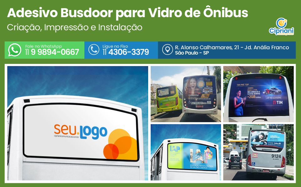 Adesivo Busdoor para Vidro Traseiro de Ônibus | Cipriani Comunicação Visual em São Paulo SP