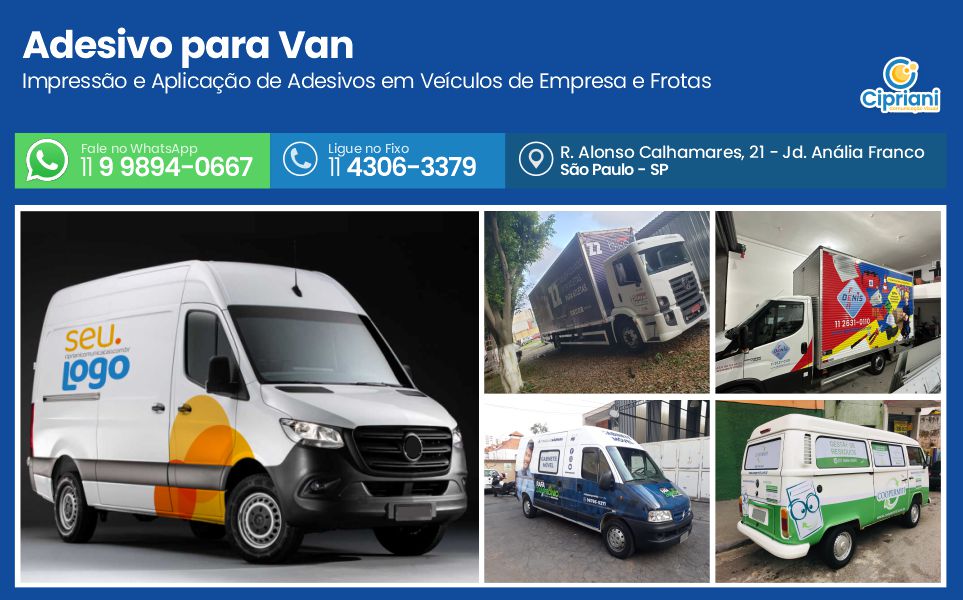 Adesivo para Van  | Cipriani Comunicação Visual em São Paulo SP