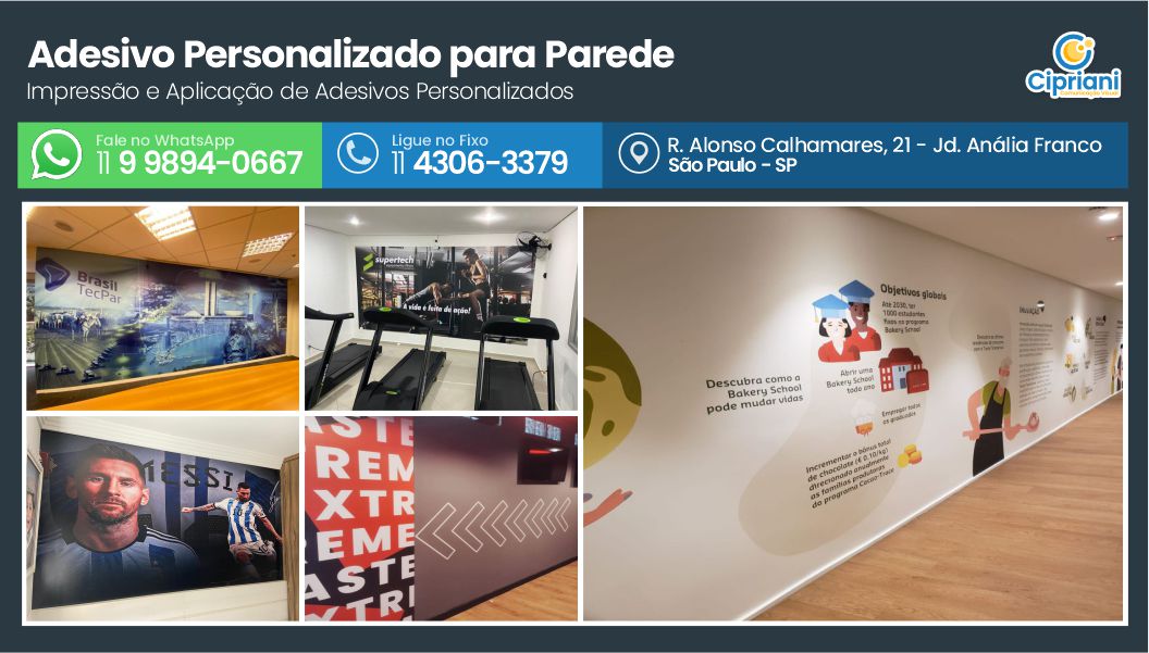 Adesivo Personalizado para Parede  | Cipriani Comunicação Visual em São Paulo SP