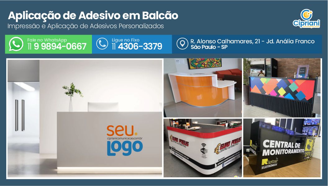 Aplicação de Adesivo em Balcão em São Paulo, Entrega em SP 1 Imagem Aplicação de Adesivo em Balcão em São Paulo, Entrega em SP 1 Imagem