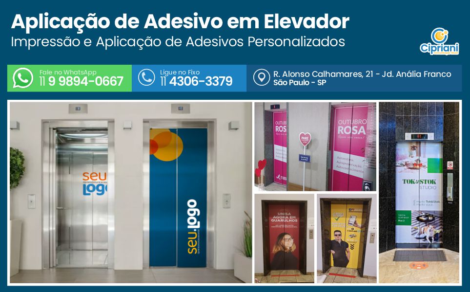Aplicação de Adesivo em Elevador em São Paulo, Cote Hoje 1 Imagem Aplicação de Adesivo em Elevador em São Paulo, Cote Hoje 1 Imagem