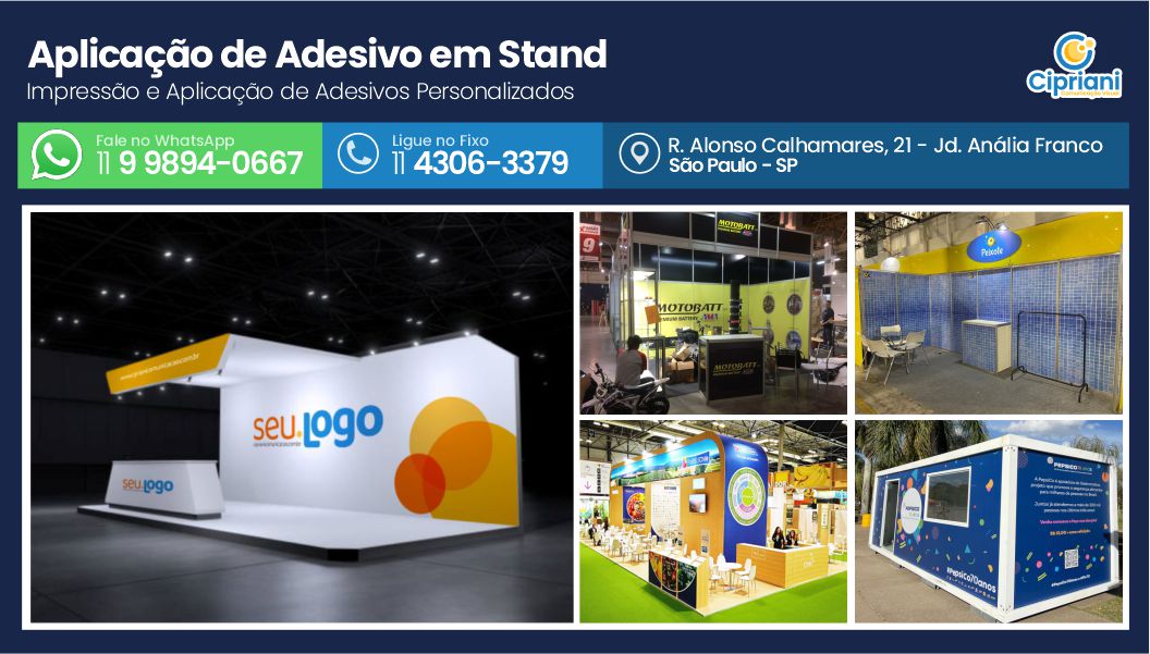 Aplicação de Adesivo em Stand em São Paulo, Compre Online 1 Imagem Aplicação de Adesivo em Stand em São Paulo, Compre Online 1 Imagem