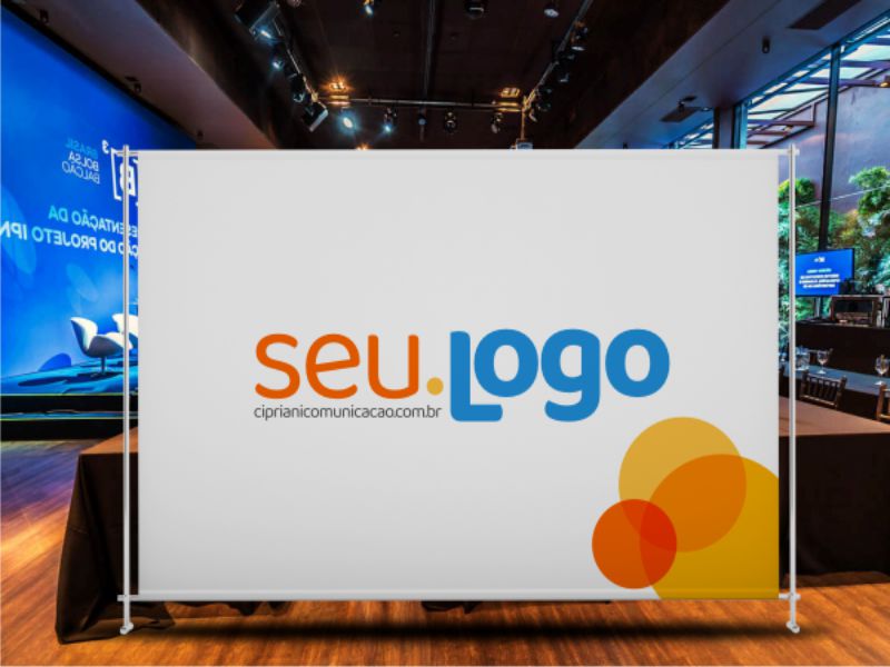 Backdrop de Tecido Personalizado para Eventos, Visite Nos Imagem Principal Backdrop de Tecido Personalizado para Eventos, Visite Nos Imagem Principal