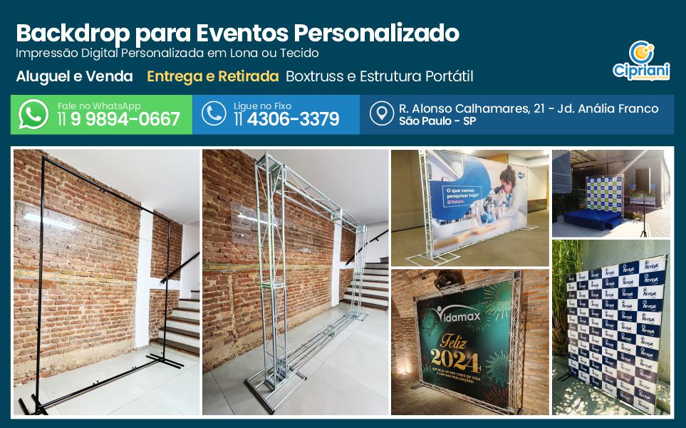 Backdrop para Eventos Personalizado | Cipriani Comunicação Visual em São Paulo SP