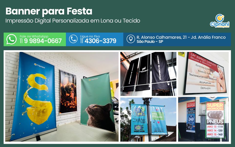 Banner para Festa  | Cipriani Comunicação Visual em São Paulo SP