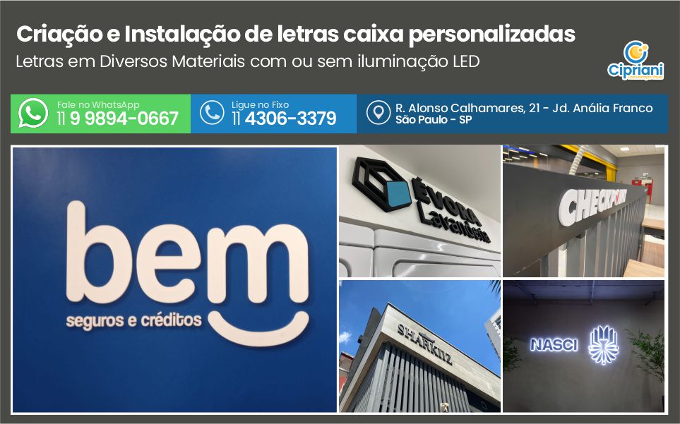 Criação e Instalação de letras caixa personalizadas 1 Imagem Criação e Instalação de letras caixa personalizadas 1 Imagem