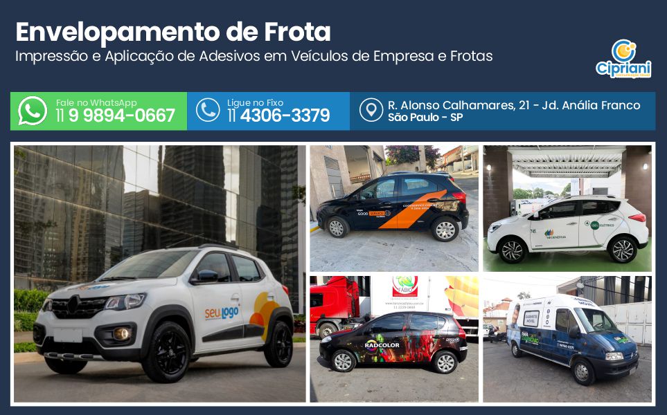 Envelopamento de Frota  | Cipriani Comunicação Visual em São Paulo SP