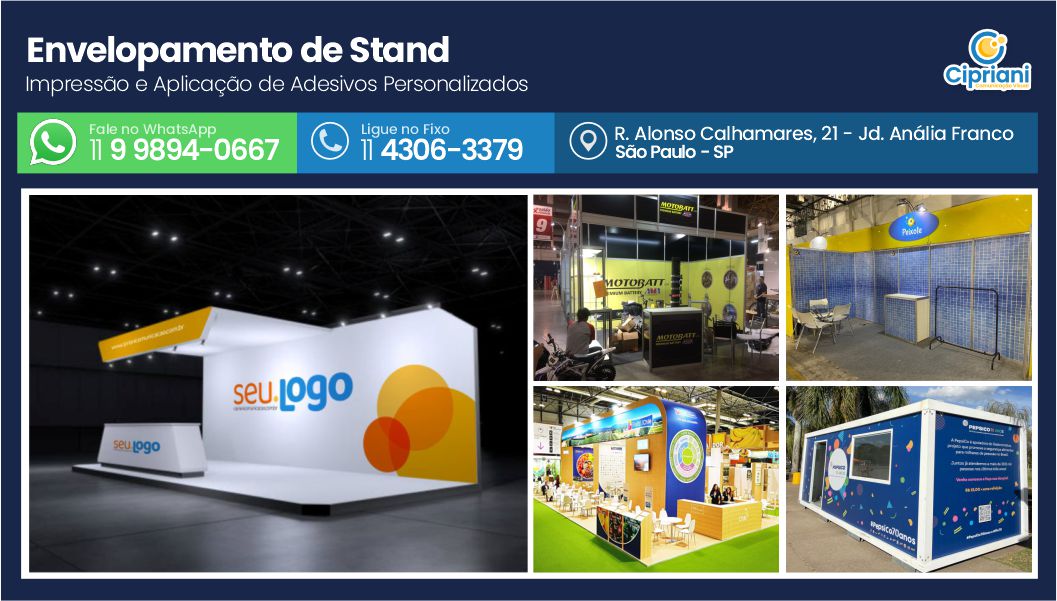 Envelopamento de Stand em São Paulo, Peça seu Orçamento 1 Imagem Envelopamento de Stand em São Paulo, Peça seu Orçamento 1 Imagem