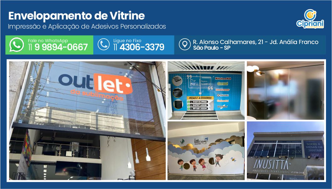 Envelopamento de Vitrine em São Paulo, Veja os Projetos 1 Imagem Envelopamento de Vitrine em São Paulo, Veja os Projetos 1 Imagem