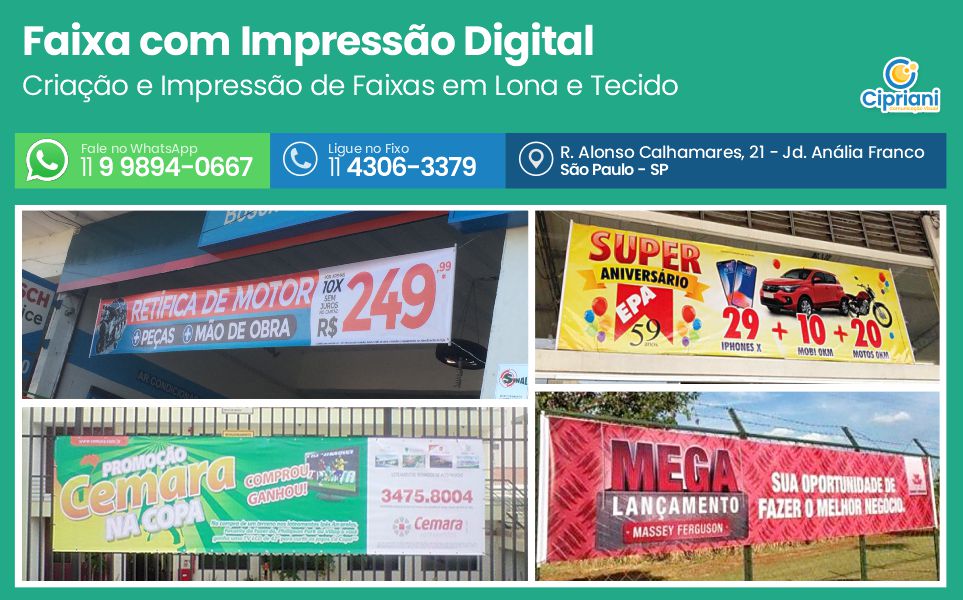 Faixa com Impressão Digital em São Paulo, Orçamento Online 1 Imagem Faixa com Impressão Digital em São Paulo, Orçamento Online 1 Imagem
