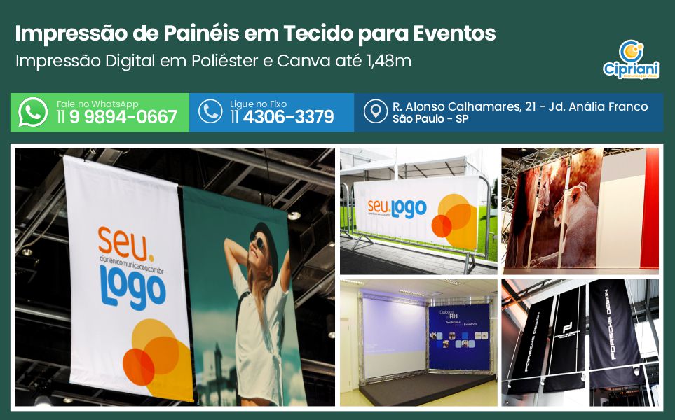 Impressão de Painéis em Tecido para Eventos | Cipriani Comunicação Visual em São Paulo SP