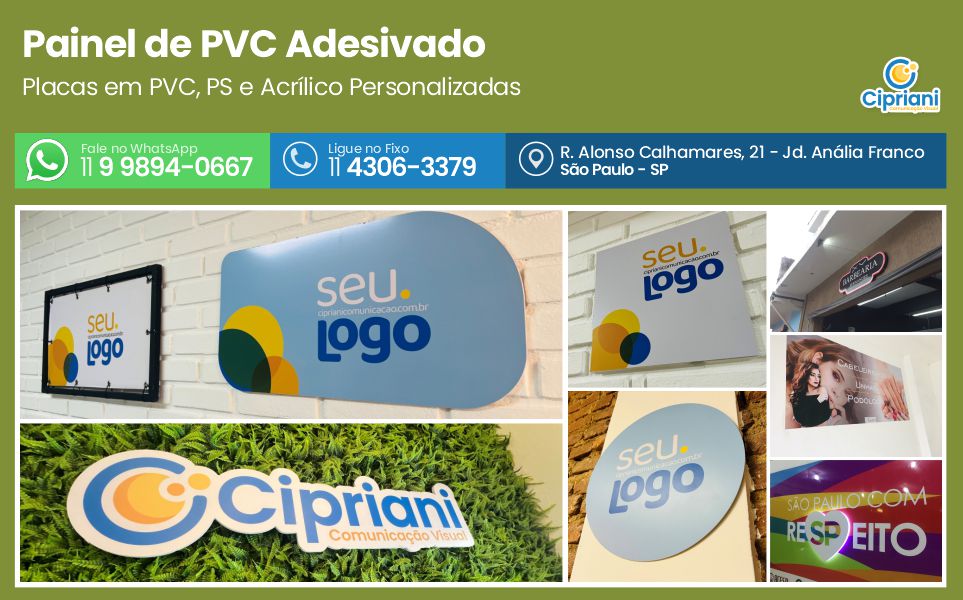 Painel de PVC Adesivado  | Cipriani Comunicação Visual em São Paulo SP