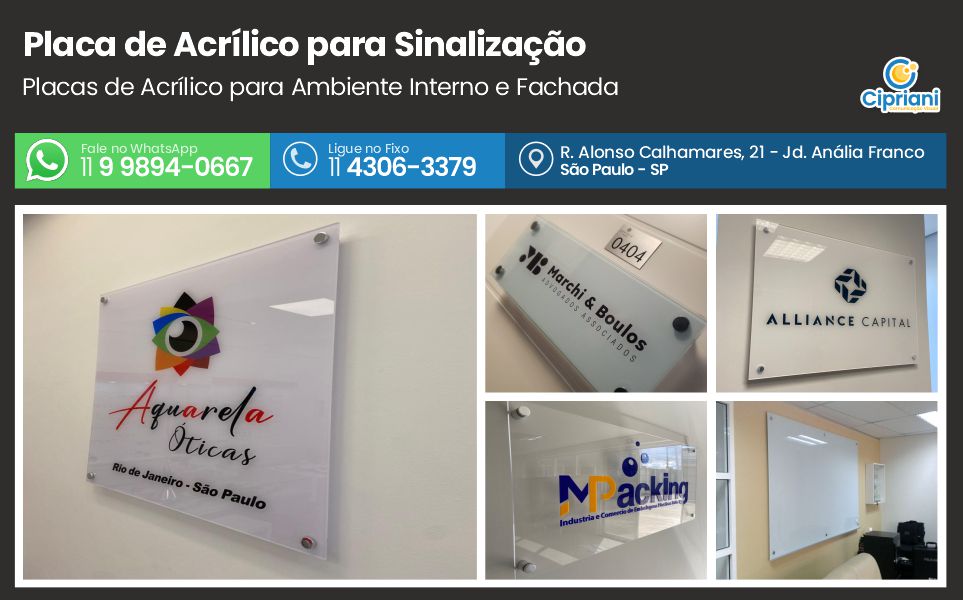 Placa de Acrílico para Sinalização em São Paulo, Cotar Agora 1 Imagem