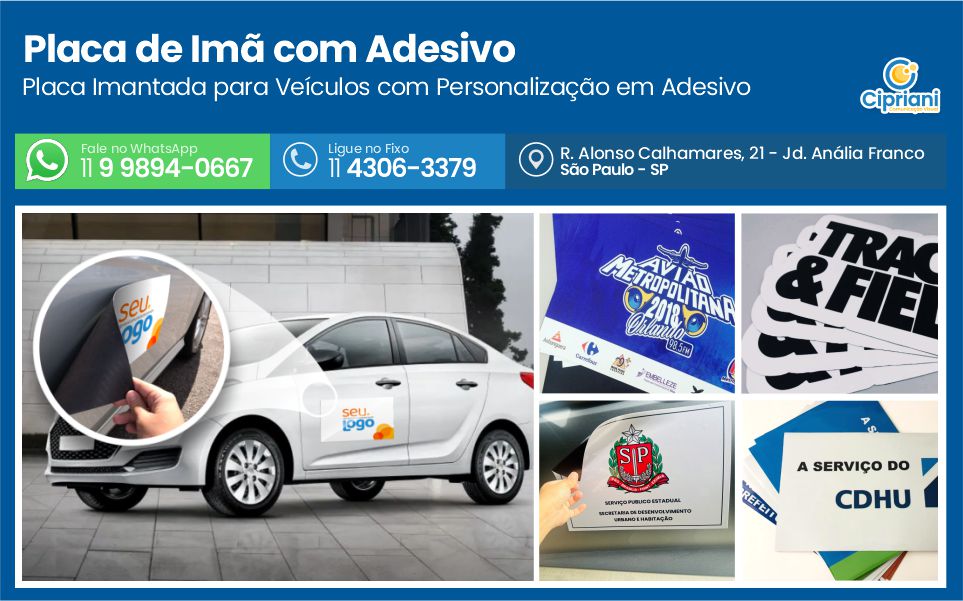 Placa de Imã com Adesivo  | Cipriani Comunicação Visual em São Paulo SP