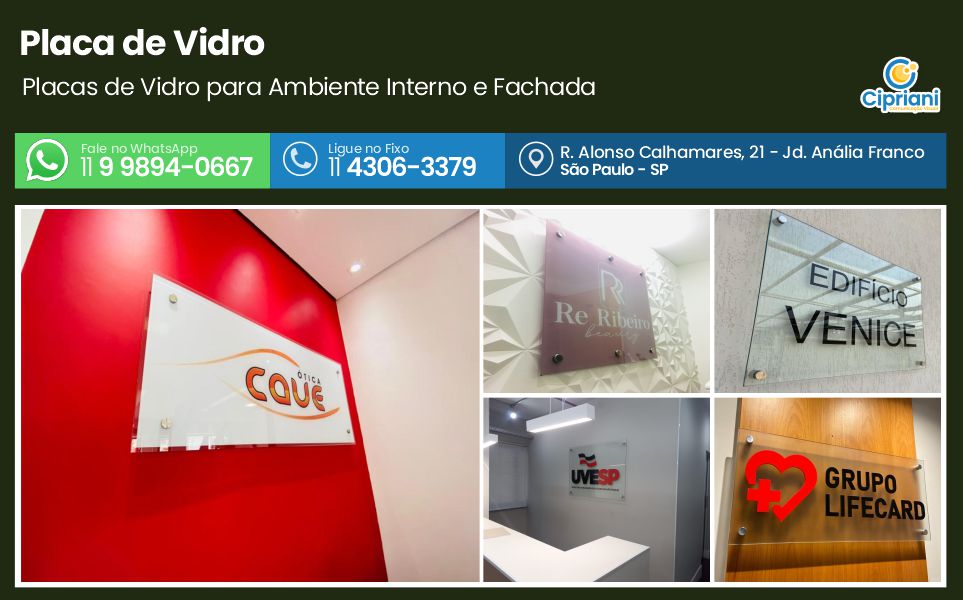 Placa de Vidro em São Paulo, Fale Conosco e Cote Agora 1 Imagem