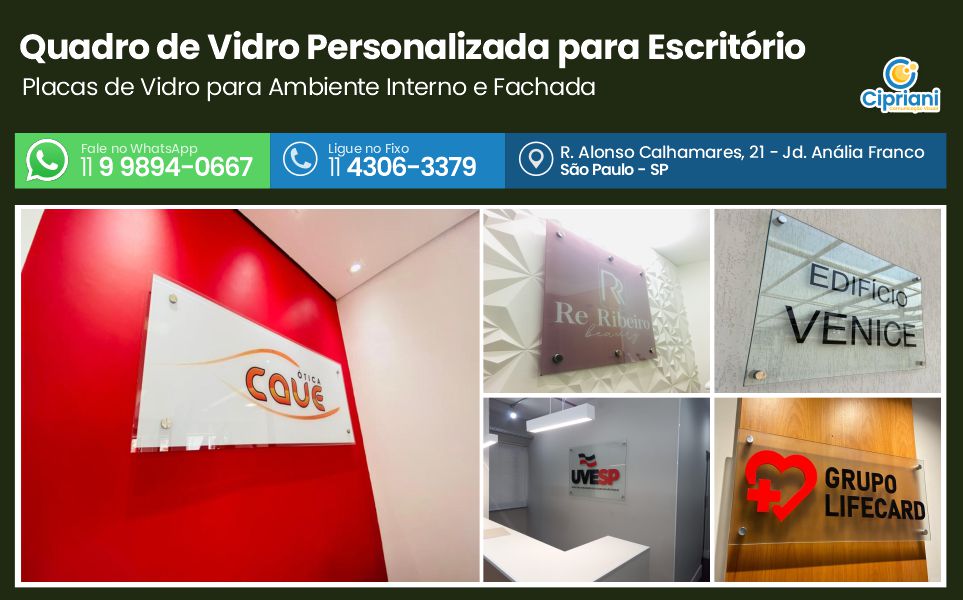 Quadro de Vidro Personalizada para Escritório, Ver Online 1 Imagem Quadro de Vidro Personalizada para Escritório, Ver Online 1 Imagem