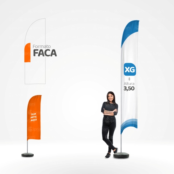 Wind Banner Faca 3,50m de Altura - Extra Grande, Completo Imagem Principal Wind Banner Faca 3,50m de Altura - Extra Grande, Completo Imagem Principal